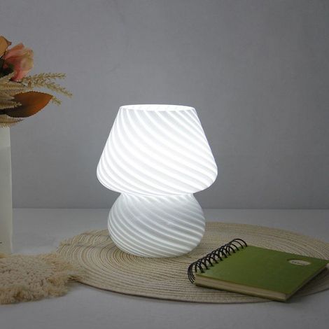 Pilzförmige Tischleuchte, dimmbare Ambientebeleuchtung, dekorative Lampe, Nachttischlampe, weiß.