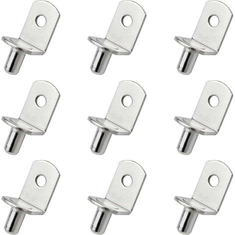 25 Pièces Chevilles de Support d'Étagère Goupille de Support d'Etagère en Métal Taquets pour Etagères L Forme Support Équerre Pour bois ou Verre Armoire Placard Bibliothèque (1/4)