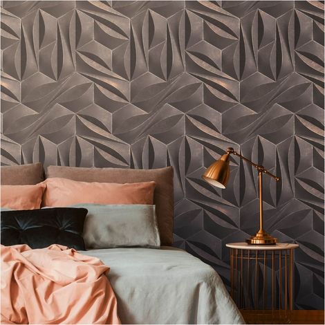 Sfondo fotografico Profhome 391792 Carta da parati TNT goffrata a caldo liscia 3D opaca grigio grigio-olivastro bronzo beige-grigiastro 1,59 m x 2,8 m (1/5)