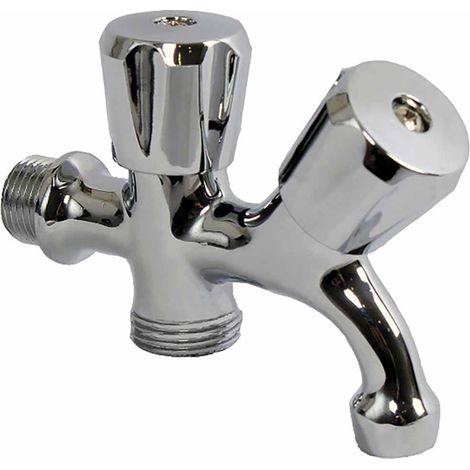Grifo conexión lavadora bi-uso 1/2'x10-cromado