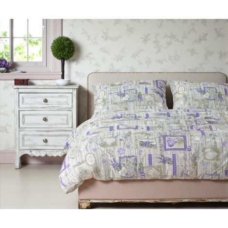 HOUSSE PLACAGE LAVANDE PROVENÇAL CHÉRIE en pur coton fabriqué en Italie Cm. 250x200