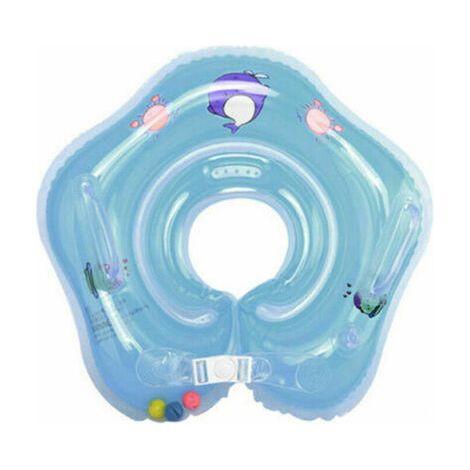 Bébé Anneau De Natation Gonflable Bébé Collier De Bain Bébé Flotteur Jouet Anneau De Sécurité Piscine Aide 1 Pièce Bleu (1/2)