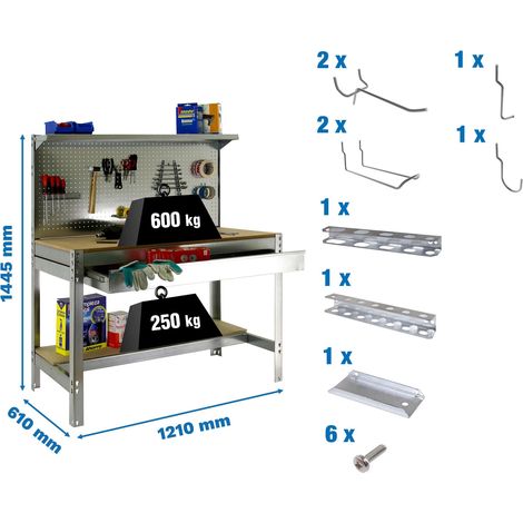 Simonrack Pack Simonwork Bt3 Tavolo Argento Legno 144,5 cm