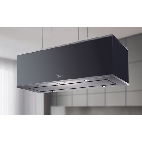 HOTTE DIADE cm. 90x30 - Acier inoxydable, Noir - 800 m³/h