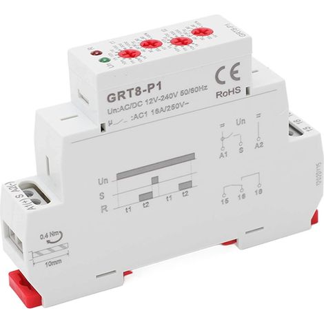 Relais temporisé à impulsions, ABS 12 V/240 V CA/CC, indicateur (1/5)
