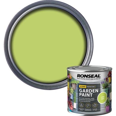Ronseal Garden Paint Lime Zest 250ml - Exterior Outdoor Wood, Shed, and Metal Paint (1/5)