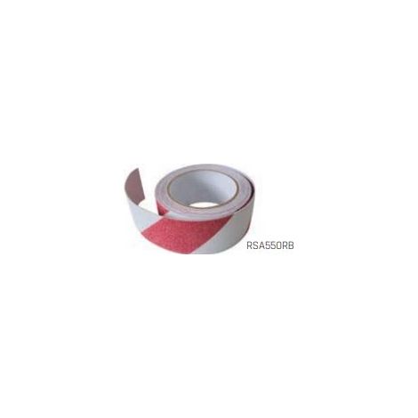 BANDA ADHESIVA ANTIDESLIZANTE RSA550RB - ROJA/BLANCA 50MM 5M - ASLAK