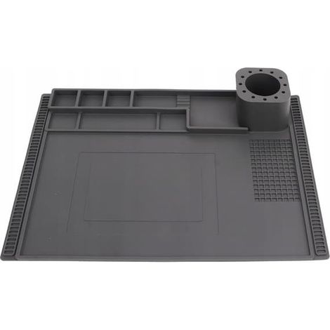 Ecleanfy - Tapis antistatique en silicone FixZone ProSilica ESD 40 x 30 cm 500 °C 120 compartiments Pour téléphones portables, circuits imprimés et ordinateurs portables (1/5)
