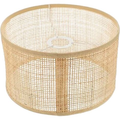Ecleanfy - Abat-jour Osier en rotin tressé pour lustre, plafonnier, abat-jour à clip pour lampe de table, applique murale, plafonnier ou lampadaire.pa (1/4)