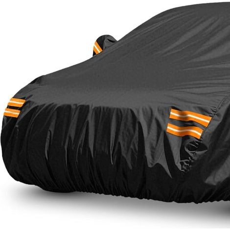 Housse de protection auto double couche en polyester, anti-UV, imperméable, anti-neige et poussière, résistante et durable, usage tout temps (1/5)