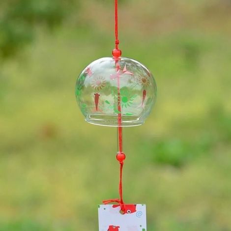 Carillon A Vent - Cloche En Verre - Pour Jardin Ou Terrasse - Idéal Comme Porte-Bonheur Extérieur - Lot De 1 (1/4)