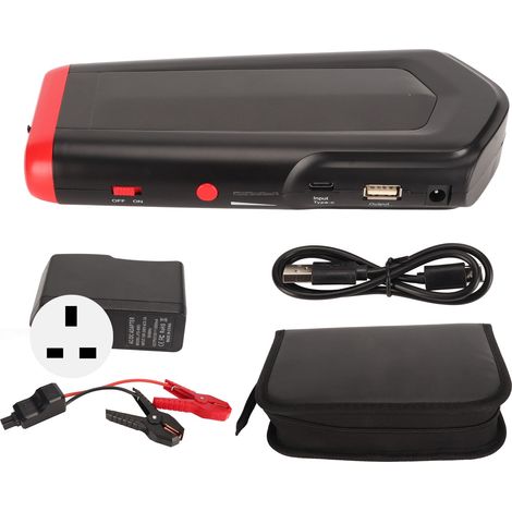 Batterie de démarrage voiture 1000A Pointe, Lampe LED SOS, Fonction POS, Portable 12000mAh, Pack d'énergie moteur, Prise UK 100-240V (1/5)