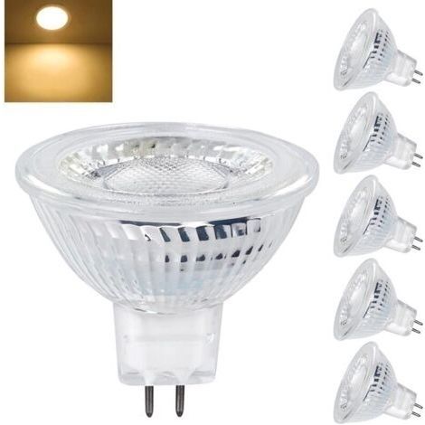 Ampoules LED GU5.3 MR16 12V, 5W Equivalent à 40W Lampe Halogène, Blanc Chaud 2700K, 350LM, Ampoules LED Spot 12V, Lampe Réflecteur Faisceau Large 120° Non Dimmable, Paquet de 6 [Classe énergétique E] (1/4)