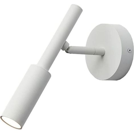 Industrial-style decorative LED wall light, 7W adjustable, made of metal, 3000K warm white, for living room, bedroom or hallway, White (1/5)