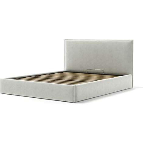 letto matrimoniale contenitore "zoom" in tessuto bianco 160x190 cm (1/4)