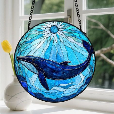 Capteur de Soleil en Vitrail Décoration Spirituelle pour Maison 15cm (1/4)