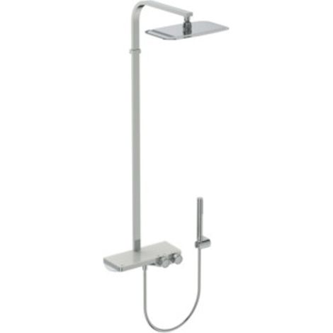 Ideal Standard Sistema doccia Ceratherm S200 con mensola e doccetta Stick Cromo, A7332AA