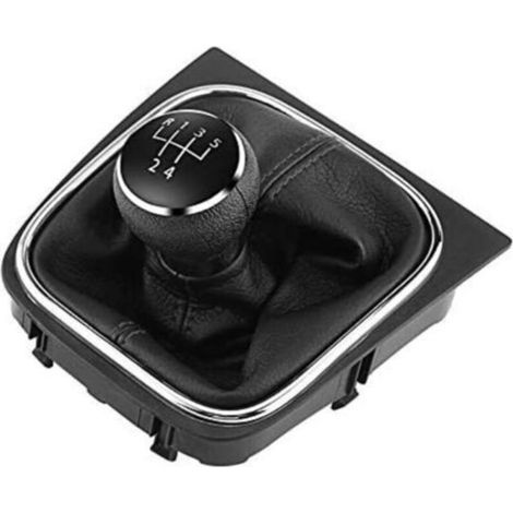 Pommeau de Levier de Vitesses-5 Vitesses Gear Stick Shifter Head Gearstick Gaiter Boot Kit Compatible avec VW EOS 2006 -2011 (1/4)