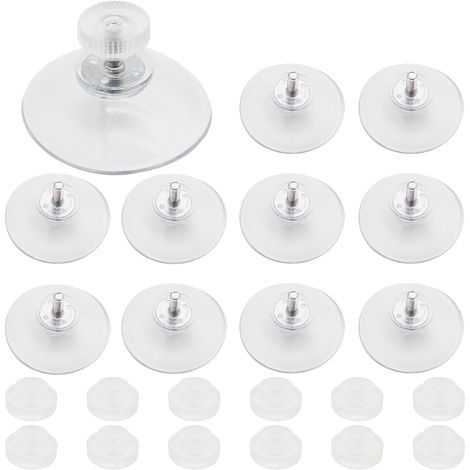 11 Pcs Ventouse Ø 40 mm Vitre, Ventouse Transparente PVC,avec Filetage M4 Écrou en Plastique Transparent, pour Fenêtre Mur Porte Verre Suspendu Quotidiennement