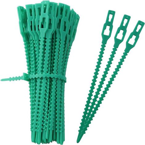 200 attaches de jardin réutilisables Liens autobloquants en plastique réglables Fixations pour plantes et arbustes (1/5)