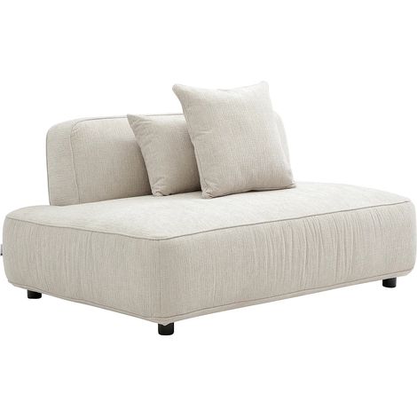Méridienne gauche en tissu chenille beige LELACO (1/4)