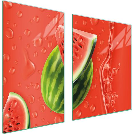 ASSIETTE EN VERRE et PLANCHE À DÉCOUPER 100x52 PASTÈQUE (1/5)
