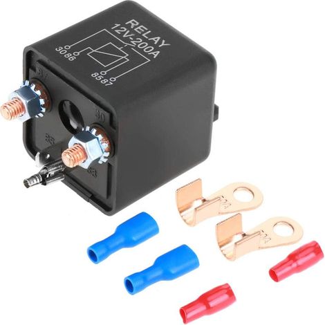 Relais de démarreur de voiture 12 V 200 A Relais ouvert normal pour voiture camion moteur relais avec 2 bornes (1/5)