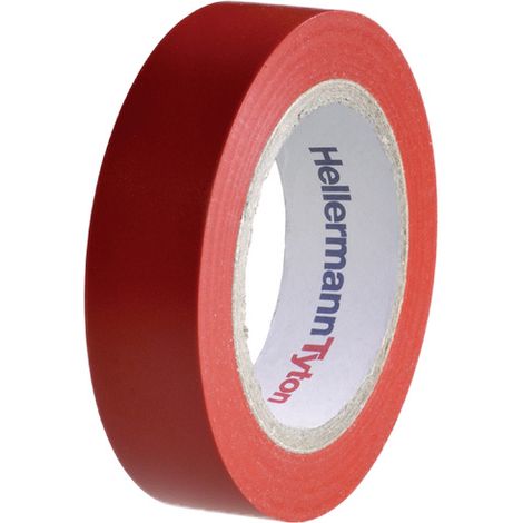 HellermannTyton Lot de 10 rubans isolant 10m x 15mm rouge, idéal pour travaux électriques et isolation fiable. (1/4)