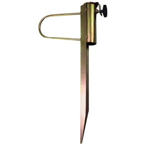 Pied de parasol de plage, support en métal robuste, insert au sol, mât de drapeau, support de sable/herbe, piquet d'ancrage pour parasol de terrasse, mât de drapeau, canne à pêche- (1/5)
