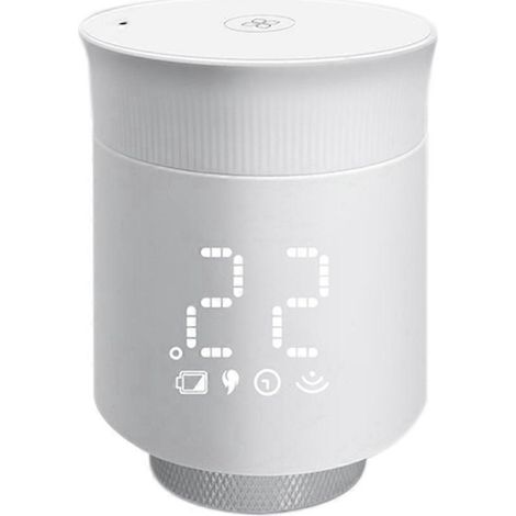 Intelligenter Heizkörperthermostat, weißes programmierbares Temperaturregelventil (1/5)