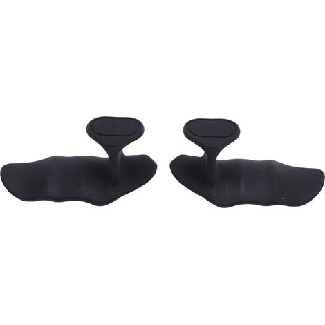 paire de poignées de musculation antidérapantes en caoutchouc noir pour haltérophilie et musculation. (1/5)
