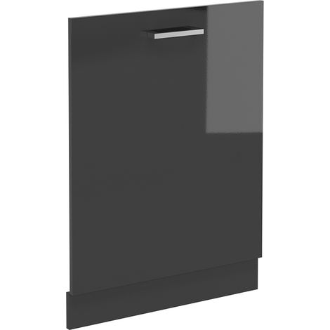 Geschirrspülblende R-Line, Anthrazit Hochglanz, 60 cm ohne Arbeitsplatte, Vicco