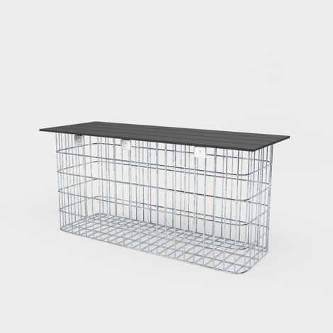 Gabiondeco - Banc de jardin 102 x 50 x 32 cm MW 5 x 10 cm galvanisé à chaud . avec revàªtement recyclà© en anthracit - Made in Germany (1/5)
