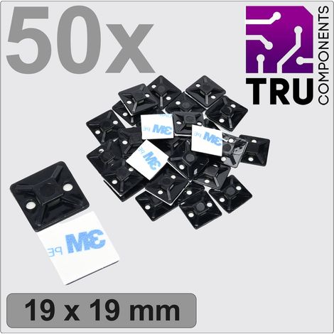 TRU COMPONENTS T24CA066 Befestigungssockel selbstklebend, schraubbar TC-12888536   4fach einfädeln S