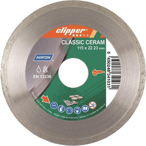 Norton Clipper Classic Ceramic Diamond Blade and Tile Cutting Disc 115 x 22.23mm, 7mm Thickness (Model CLI626825)