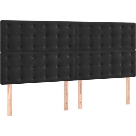 Maison Exclusive - Testiera Nera 200x5x118/128 cm Velluto