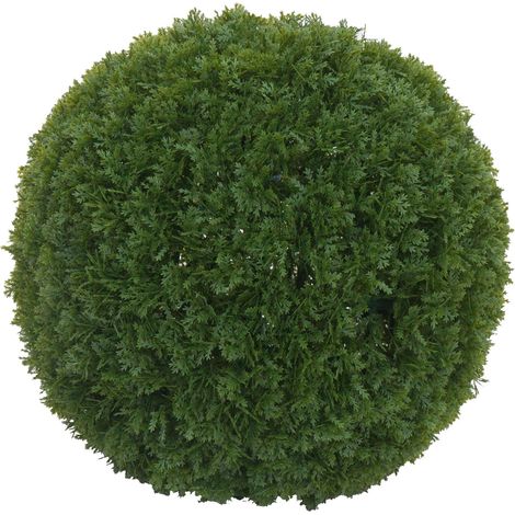 Künstlicher Busch HHG-595, Thujakugel Dekopflanze Kunstpflanze Lebensbaum künstlich, Outdoor, Polyethylen Ø 32cm