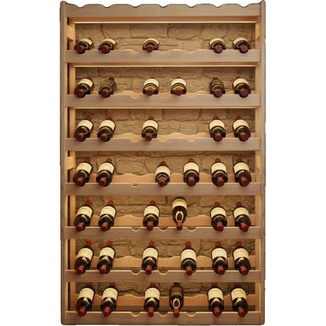 Rangement à bouteilles, Capacité jusqu'à 56 bouteilles, Design gain de place, Beige (1/2)
