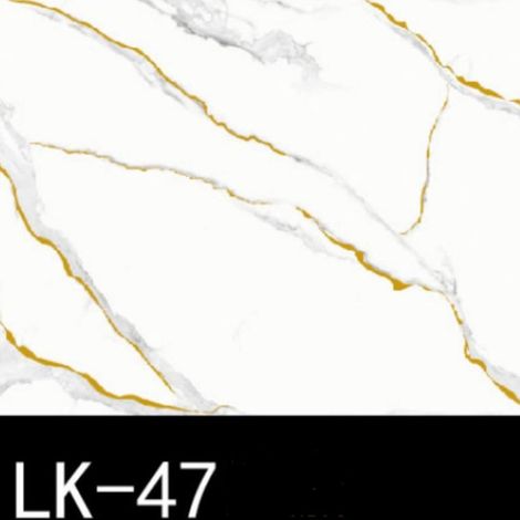 TrAdE Shop Traesio - Pannello Adesivo Effetto Marmo Bianco Striature Oro 120x300cm Pareti Paraschizzi Stanza - (1/2)