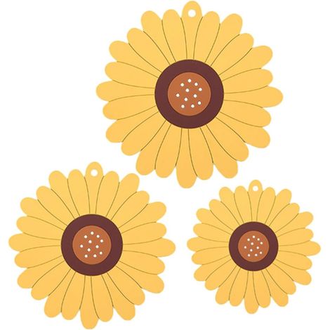 Lot de 3 dessous de plat en PVC, jaune (1/5)