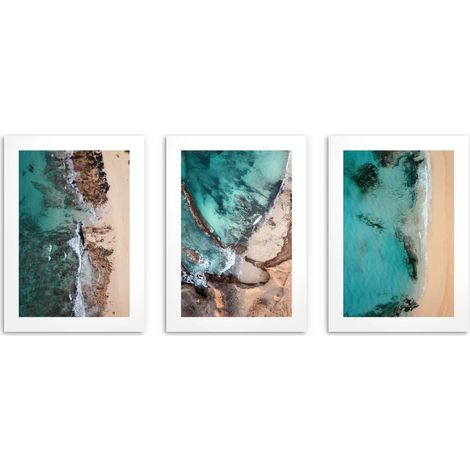 Affiches pour le mur du salon Côte de sable Océan azur 3x50x70 (1/5)