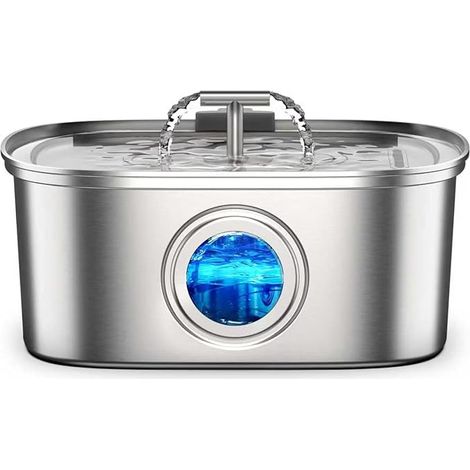 Fontaine à eau en acier inoxydable avec bec verseur en forme de T pour chien et chat (1/5)