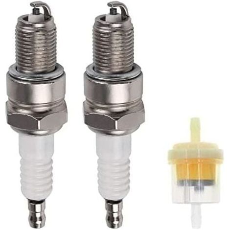 Bougies d'allumage à borne solide pour divers moteurs Honda, parfaites pour tondeuses à gazon et motoculteurs, incluant un filtre à carburant. (1/5)