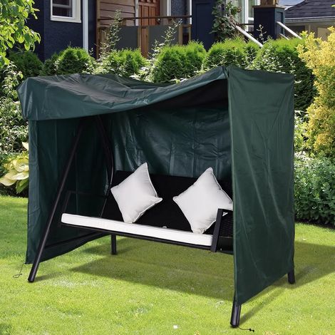 Copertura protettiva per altalena da giardino 177 x 114 x 152 cm impermeabile verde scuro DESVIAE (1/5)