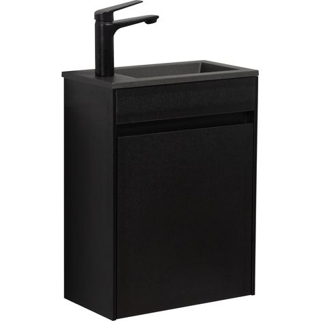 Mobile da bagno Sinta 40 x 22 cm Lavabo nero nero - Mobile contenitore Lavabo
