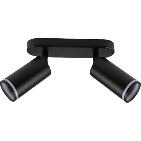 Applique plafoniera orientabile da soffitto o parete 2 diffusori lampada attacco GU10 per bagno soggiorno bianco o nero (1/5)
