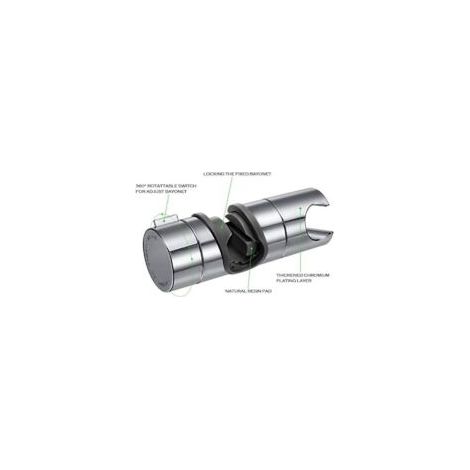 Supporto per doccetta sostituibile, supporto per soffione doccia in ABS cromato, diametro regolabile da 18 a 25 mm - Crezuo