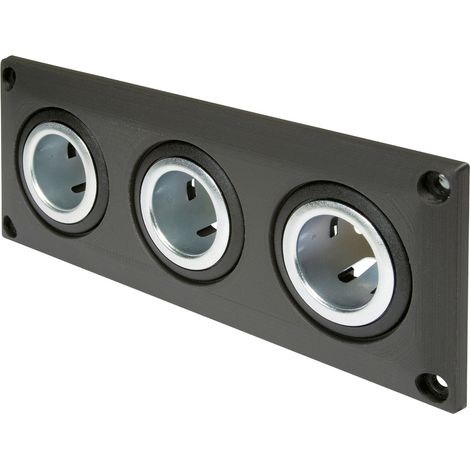 ProCar Einbausteckdose mit 3 Powersteckdosen Belastbarkeit Strom max.=20 A   12 V, 24 V