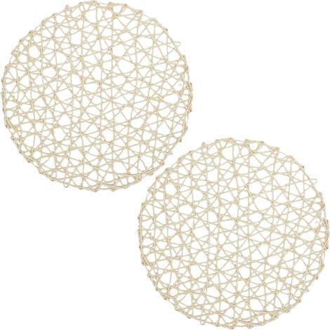 Lot de 2 sets de table rond 38 cm AJOURE beige