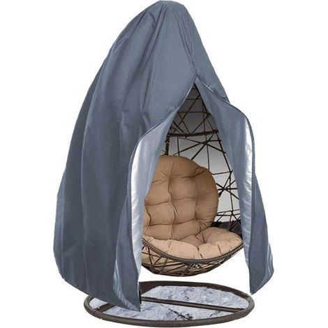 Hanging Chair Cover, Hanging Chair Cover, Protective Cover for Egg Chairs, Waterproof Furniture Cover with Zipper, 230x200cm (Grey) (1/4)